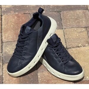 ECCO Street 720 Men's GTX Navy Blue Leather U.S. Size 12-12.5 EU 46 Comfort Golf